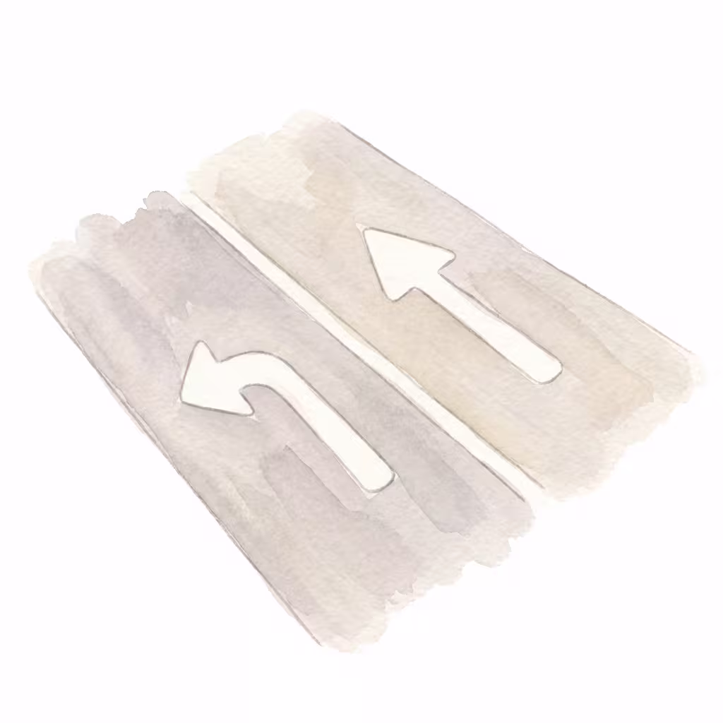 כיווני נסיעה, פניות ונתיבים