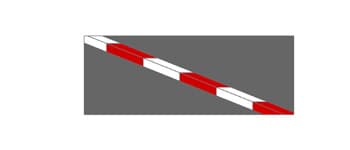 התמונה מציגה אבני שפה של מדרכה, הצבועות לסירוגין במקטעים של צבע אדום וצבע לבן.