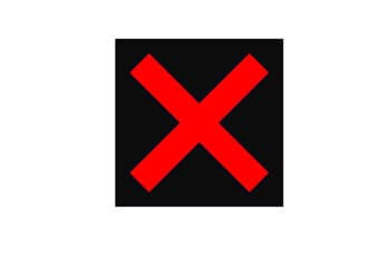 תמרור רבוע שחור, שבמרכזו מוצג סימן איקס (X) גדול בצבע אדום.