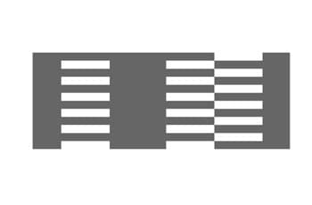 סימון על פני הדרך המורכב מפסים לבנים רחבים ומקבילים, בדומה למעבר חצייה. הפסים מחולקים לשני מקבצים עם רווח ביניהם.