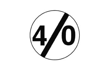 תמרור עגול ובתוכו המספר 40, אשר קו אלכסוני שחור חוצה אותו.