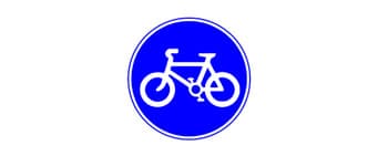 תמרור עגול כחול, שבמרכזו סמל של אופניים בצבע לבן.