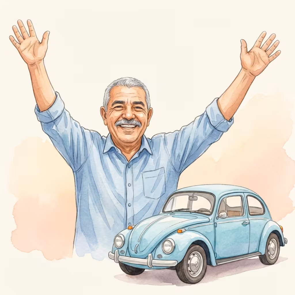 מנחם חוגג הצלחה