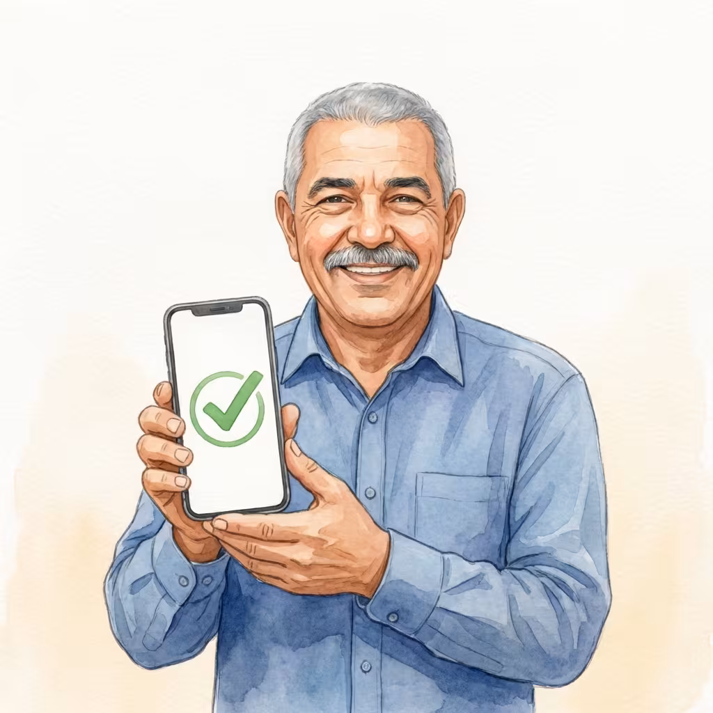 מנחם עם טלפון