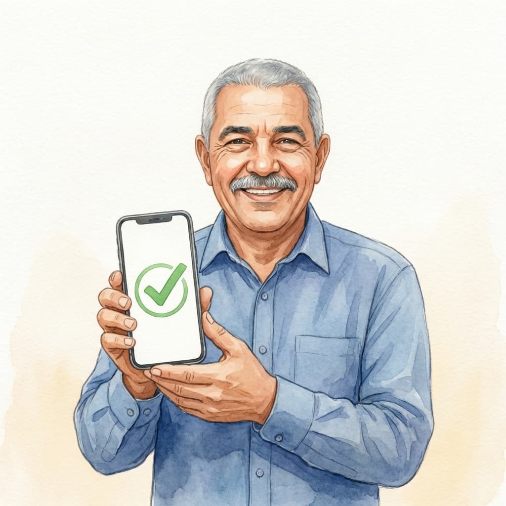 מנחם עם טלפון