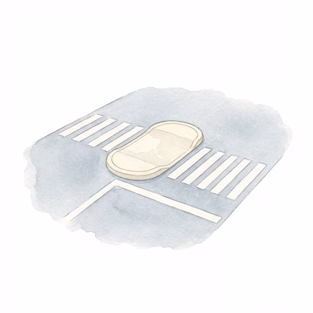 איי תנועה, מעברי חצייה וקווי עצירה