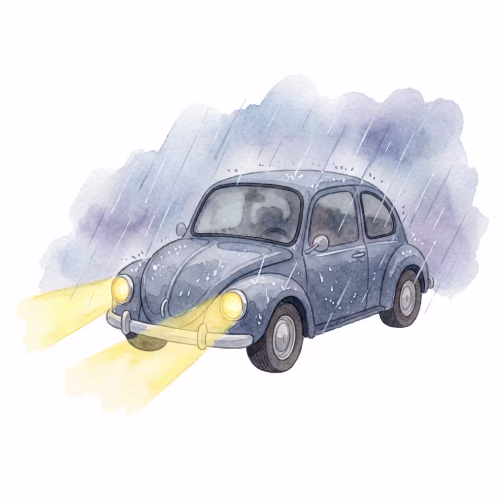 נהיגה בלילה, בערפל ובגשם